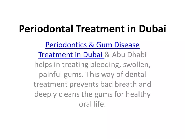 periodontal treatment in dubai
