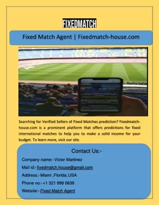 fixed match agent fixedmatch house com