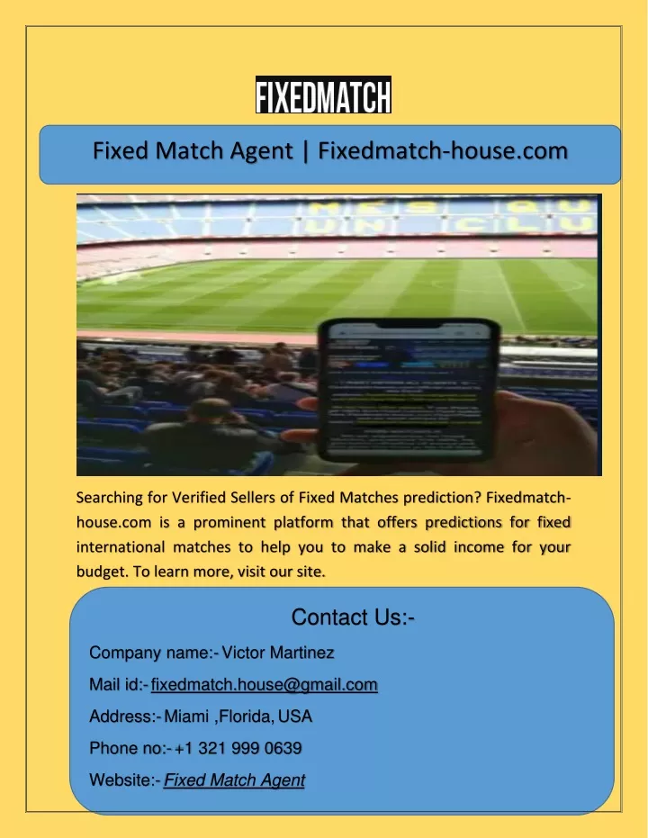fixed match agent fixedmatch house com