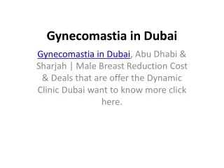 gynecomastia in dubai