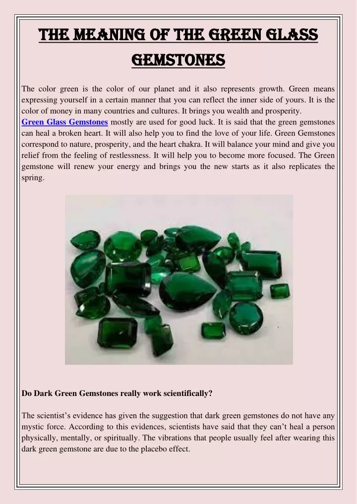 the meaning of the green glass the meaning