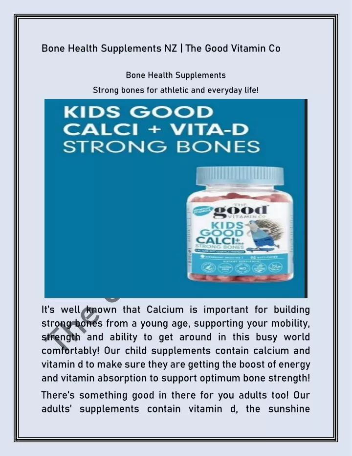 bone health supplements nz the good vitamin co