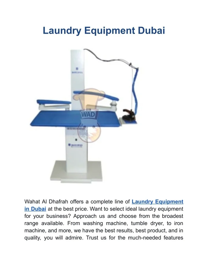 PPT Laundry Equipment Dubai PowerPoint Presentation, free download