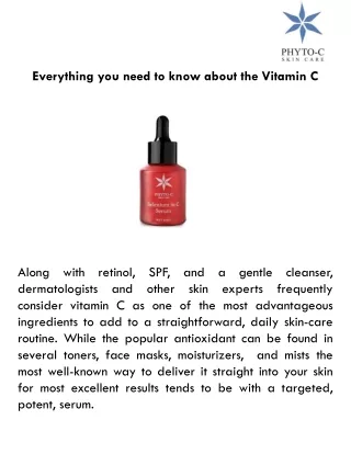everything you need to know about the vitamin c