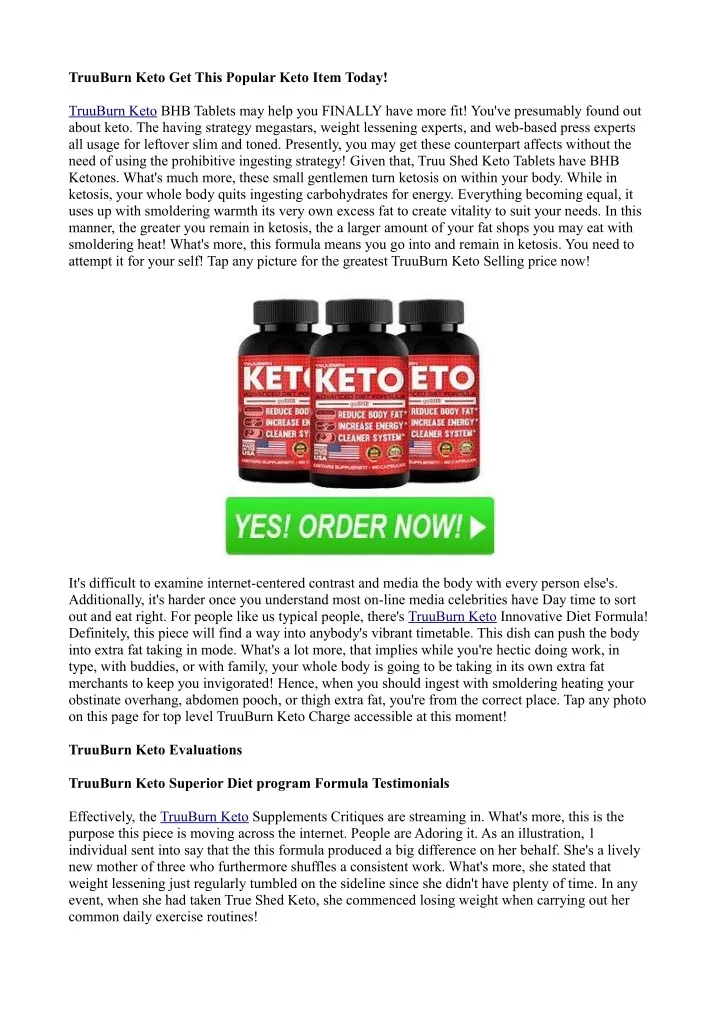 truuburn keto get this popular keto item today