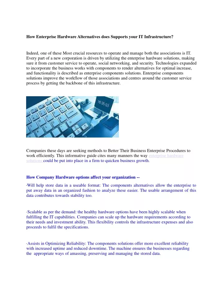 how enterprise hardware alternatives does