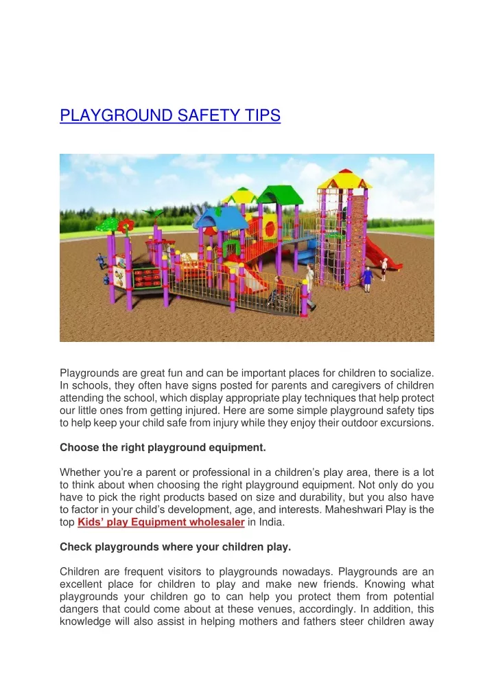 playground safety tips