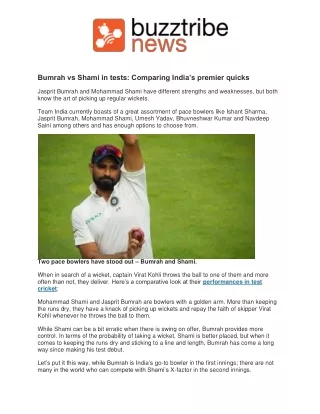 bumrah vs shami in tests comparing india