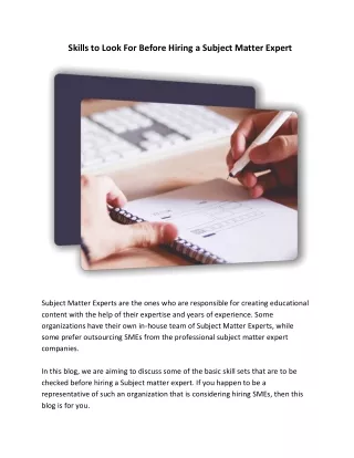 skills to look for before hiring a subject matter