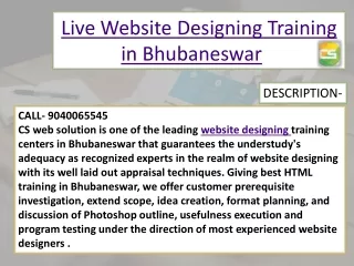 Live Website Designing Training in Bhubaneswar