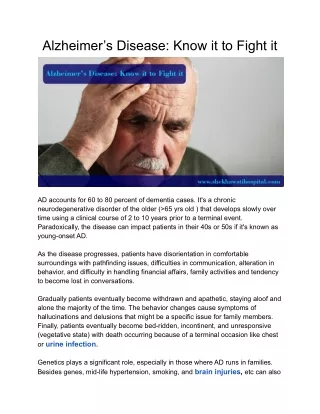 alzheimer s disease know it to fight it