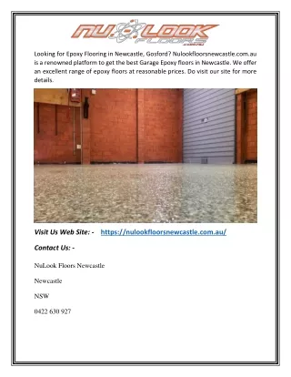 Epoxy Flooring Newcastle | Nulookfloorsnewcastle.com.au