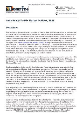 India Ready-To-Mix Market Outlook, 2026