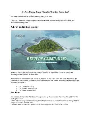 How to Celebrate New Year’s Eve at Kiribati Island [Exclusive Travel Guide]