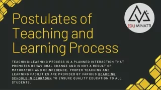 postulates of teaching and learning process