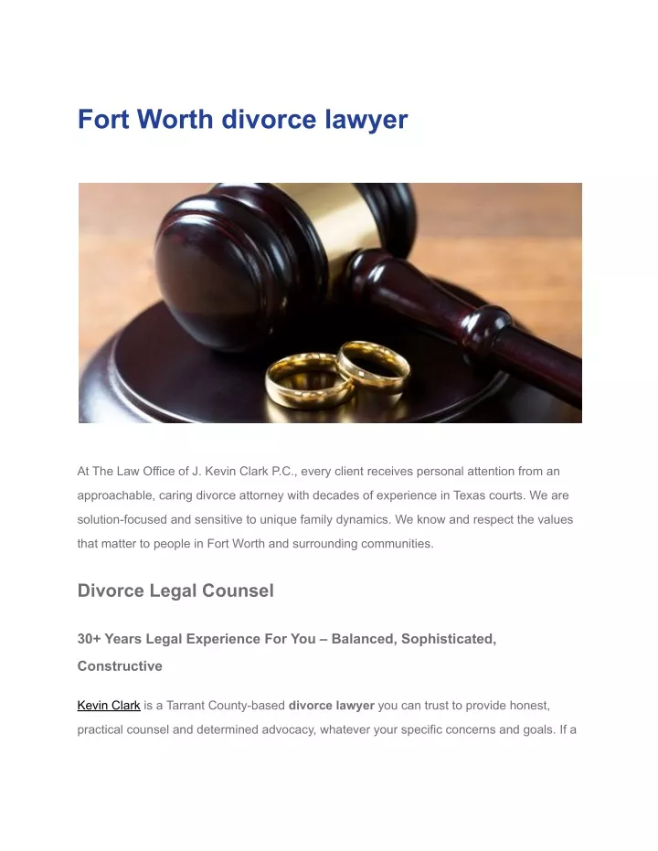 PPT Fort Worth divorce lawyer PowerPoint Presentation free download