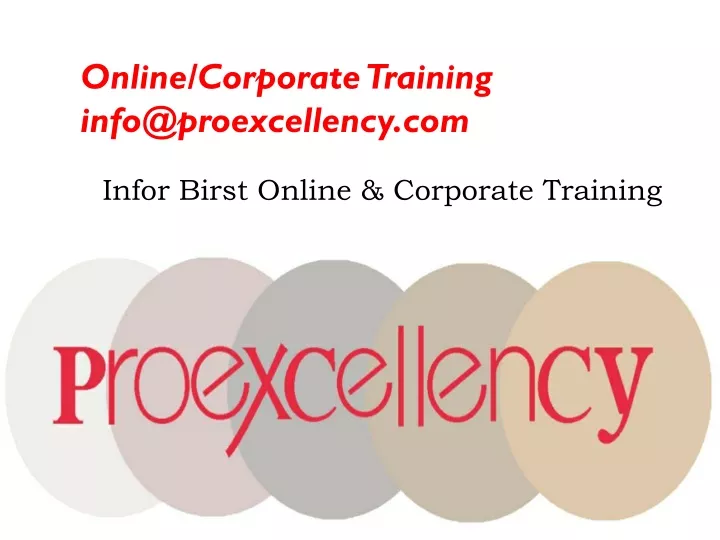 infor birst online corporate training