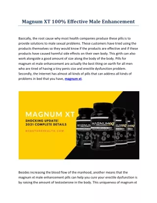 magnum xt 100 effective male enhancement