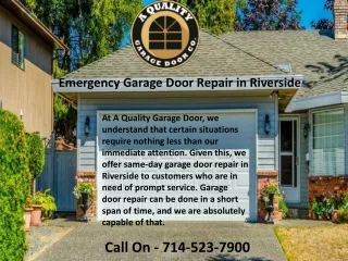 Garage Door Repair Riverside - A Quality Garage Door