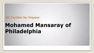 Mohamed Mansaray IRC Certified Tax Preparer