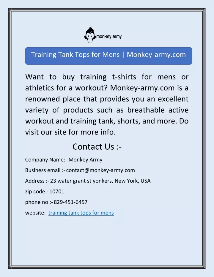 training tank tops for mens monkey army com