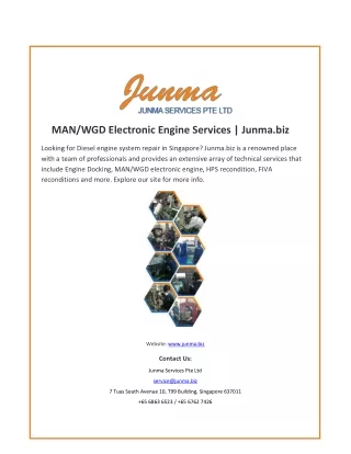 MAN/WGD Electronic Engine Services | Junma.biz