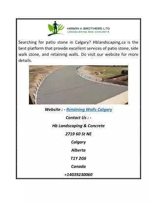 Retaining Walls Calgary | Hblandscaping.ca