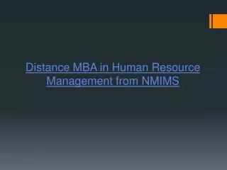 Distance MBA in Human Resource Management from NMIMS