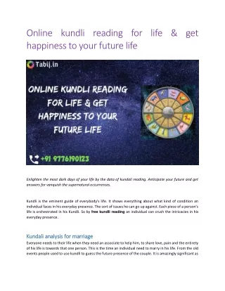 Online kundli reading for life & get happiness to your future life