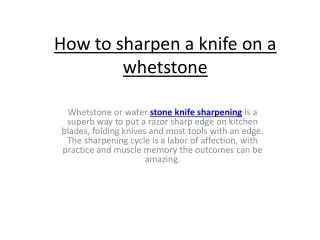 how to sharpen a knife on a whetstone