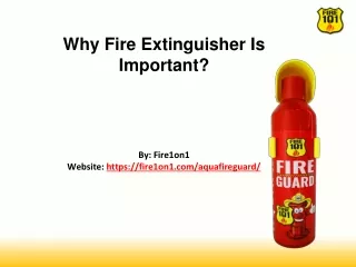 Why fire extinguisher is important