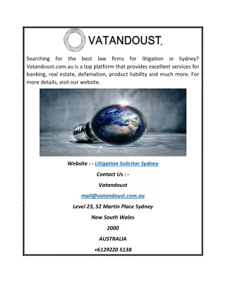 Litigation Solicitor Sydney | Vatandoust.com.au