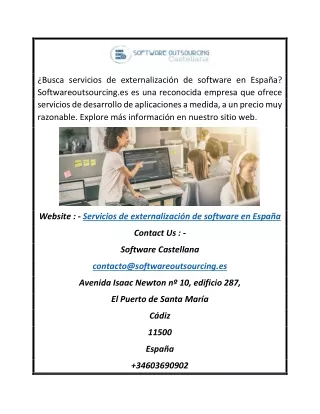 Servicios de Externalización de Software en España | Softwareoutsourcing.es