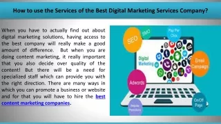 how to use the services of the best digital