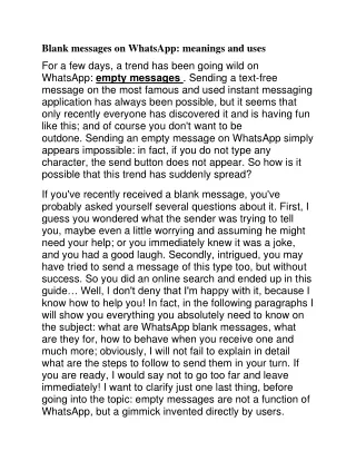 blank messages on whatsapp meanings and uses