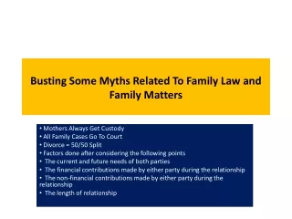 busting some myths related to family law and family matters