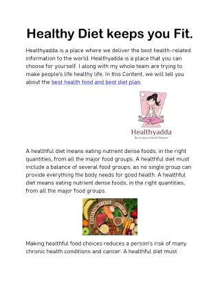 healthy diet keeps you fit