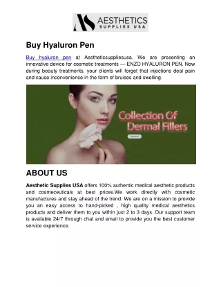 Buy Hyaluron Pen