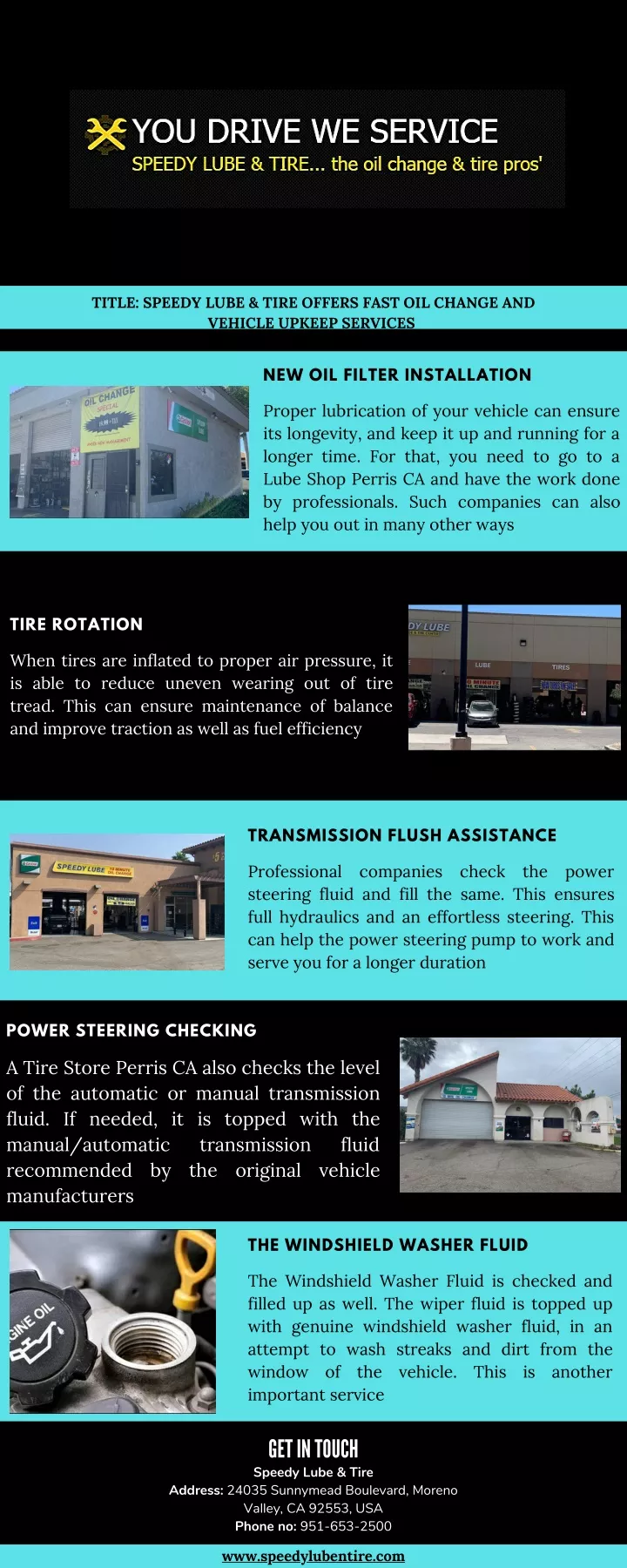 title speedy lube tire offers fast oil change