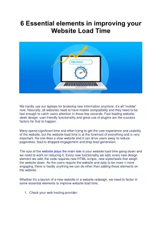 6 essential elements in improving your website