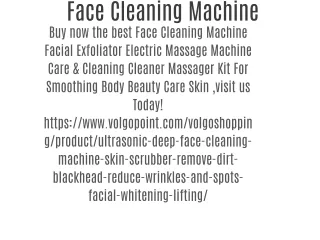 Face Cleaning Machine