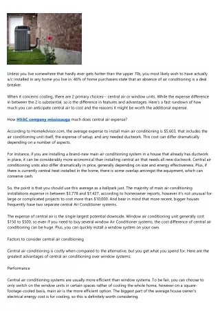 Should You Buy Central Air Conditioning for Your Residence?