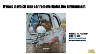 9 ways in which junk car removal helps the environment
