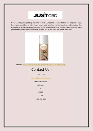 if you want to purchase hemp cream for yourself