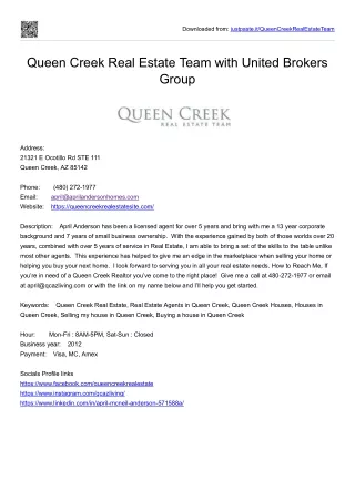 Queen Creek Real Estate Team with United Brokers Group