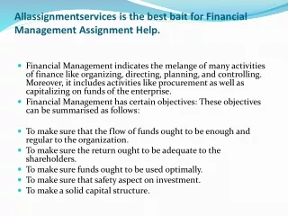 Allassignmentservices is the best bait for Financial Management