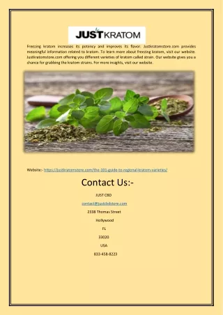 freezing kratom increases its potency