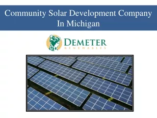 Community Solar Development Company In Michigan