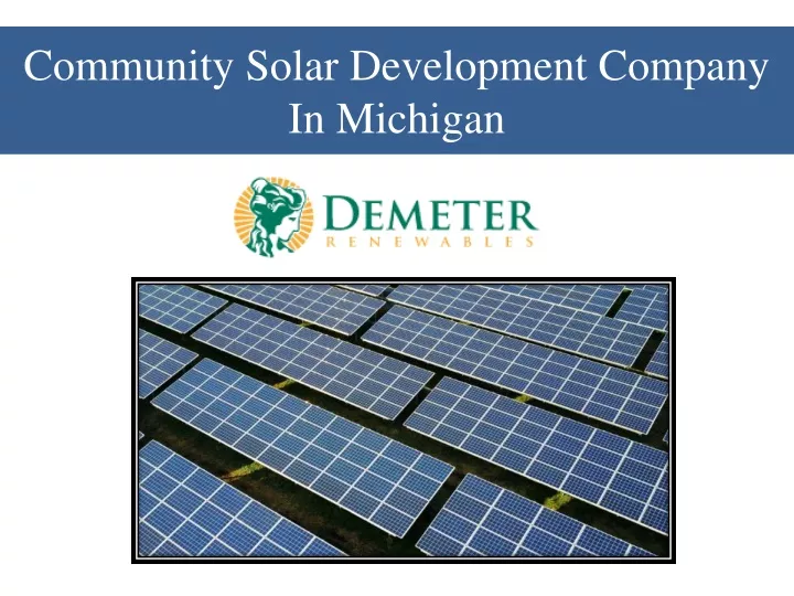 community solar development company in michigan