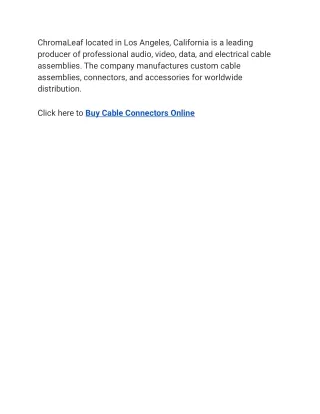 Buy Cable Connectors Online